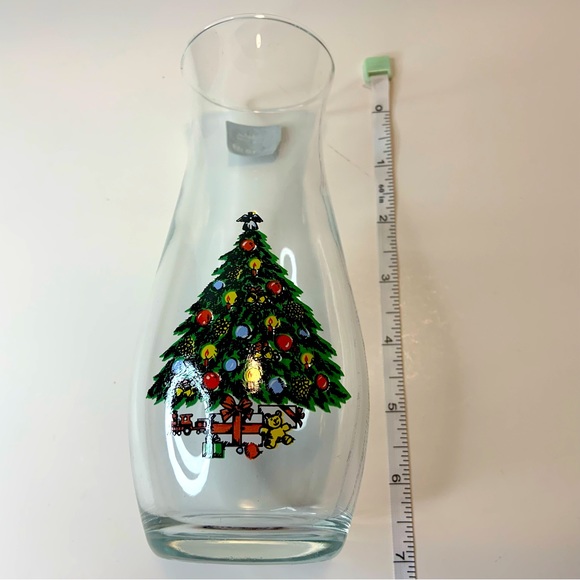 Bundle 1 Pasabahce Christmas Tree Clear Glass Flower Vase + 2 Round Coasters - Picture 8 of 9